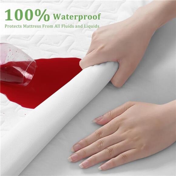 Premium 100% Waterproof Mattress Protector,4D Air Cooling 300GSM Queen Size - Picture 5 of 14
